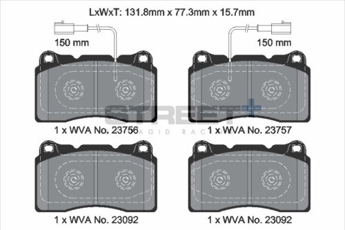 Pagid Street+ front brake pads for Alfa Romeo 159, Alfa Romeo Brera