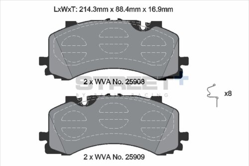 Pagid Street+ front brake pads for VW Touareg, Audi e-tron