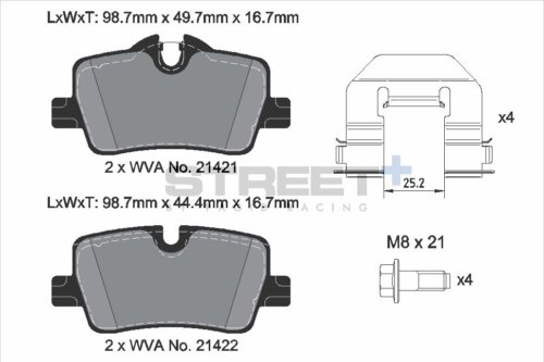 Pagid Street+ rear brake pads for BMW 2, BMW 4