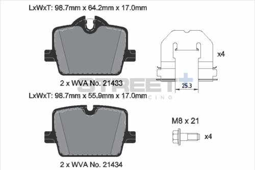 Pagid Street+ rear brake pads for BMW Z4, BMW 2