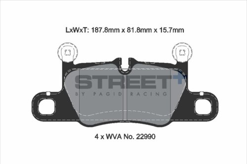 Pagid Street+ rear brake pads for Porsche Panamera, Porsche 911