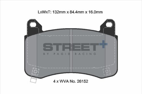 Pagid Street+ front brake pads for Tesla Model Y, Tesla Model 3