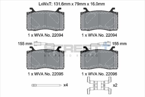 Pagid Street+ front brake pads for Alfa Romeo Stelvio, Alfa Romeo Giulia