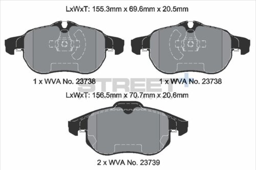 Pagid Street+ front brake pads for Cadillac BLS, Opel Astra