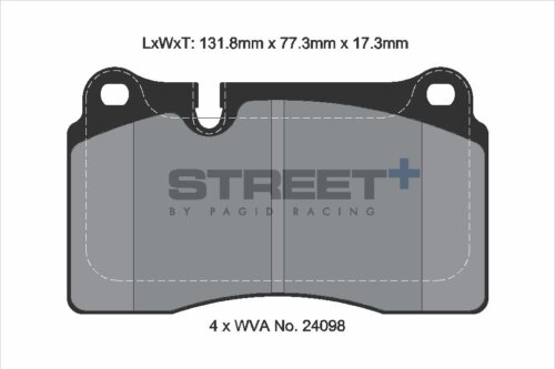 Pagid Street+ front brake pads for Chevrolet Camaro, Chevrolet Corvette
