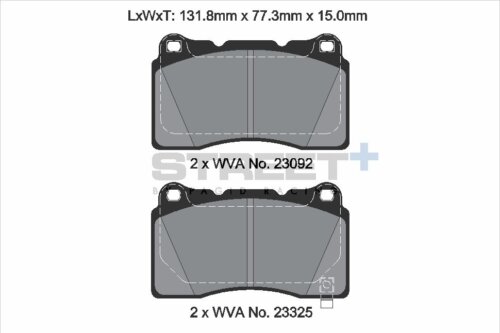 Pagid Street+ front brake pads for Toyota GT 86, Chevrolet Camaro