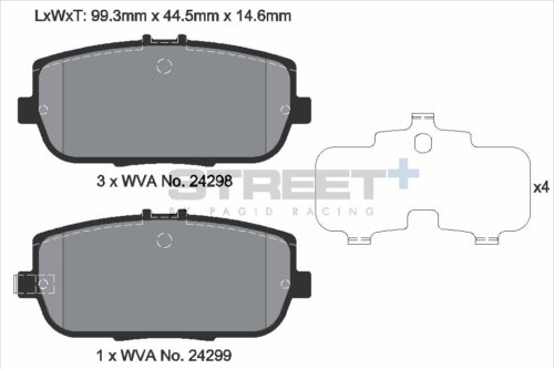 Pagid Street+ rear brake pads for Fiat 124 Spider, Mazda MX-5