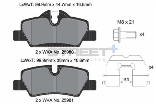 Pagid Street+ rear brake pads for Mini MINI Convertible, MINI Mini