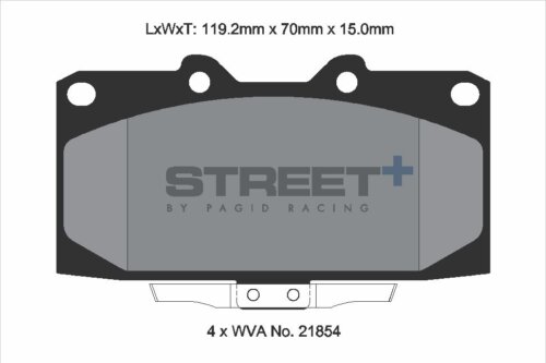 Pagid Street+ front brake pads for Subaru Impreza, Mitsubishi 3000 GT