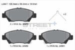 Pagid Street+ front brake pads for Honda CR-Z, Honda Insight
