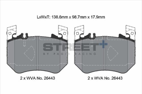 Pagid Street+ prednje kočione pločice za Mercedes-Benz CLS, Mercedes-Benz E-Class