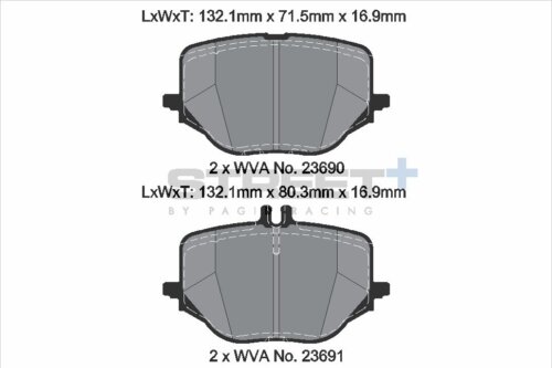 Pagid Street+ rear brake pads for Mercedes-Benz CLS, Mercedes-Benz E-Class