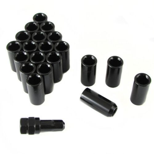 M14x1.5 Internal Drive Black Long Wheel Nuts (Set of 20)