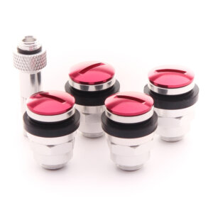 Flat Aluminium Air Valves - Magenta (set of 4)