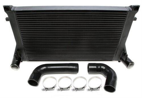 TC intercooler 630×410×50 mm, black – for VAG 1.8/2.0 TFSI MQB (Golf VII GTI/R, S3 8V, Leon Cupra, Octavia RS, 2012–2019)