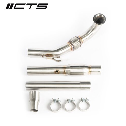 CTS Turbo downpipe with high-flow cat for VW 1.8/2.0 TSI Gen3