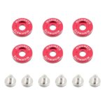 Mishimoto M6 x 1.0 red fender washers, 20 mm