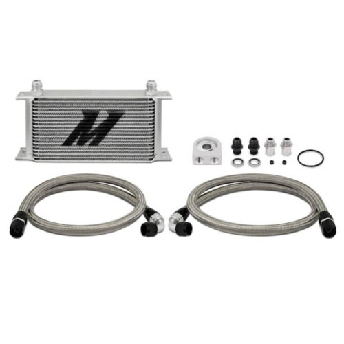Mishimoto 19-row oil cooler kit, silver, non-thermostatic