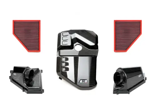 BMC karbonski usisni komplet CKS CKS00001 za BMW M2, M3, M4 – 1 × karbonski poklopac motora, 2 × airbox (karbonsko kućište), 2 × filtra zraka, sjajni karbon