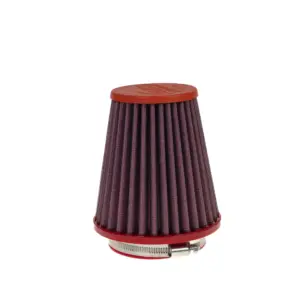 BMC conical air filter FBSA80-124P – Ø80 mm flange, 142 mm high, plastic top