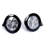 Round LED daytime running lights (DRL) with Osram diodes 8 W 6000 K, diameter 7 to 9 cm, kit