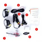 Round LED daytime running lights (DRL) with Osram diodes 8 W 6000 K, diameter 7 to 9 cm, kit