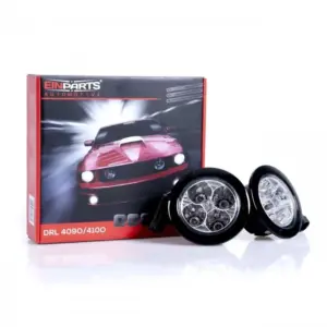 Round LED daytime running lights (DRL) with Osram diodes 8 W 6000 K, diameter 7 to 9 cm, kit