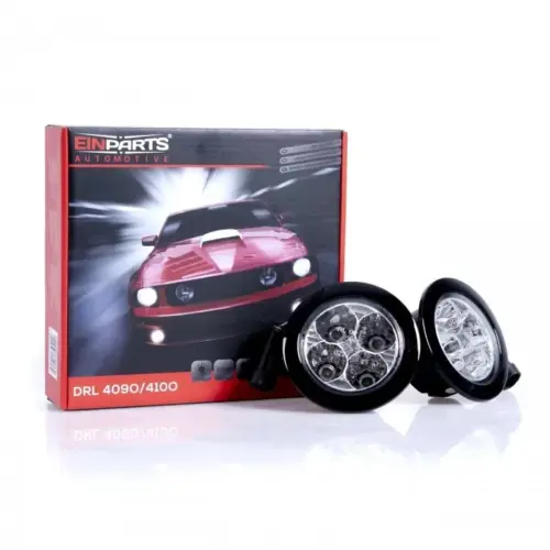 Round LED daytime running lights (DRL) with Osram diodes 8 W 6000 K, diameter 7 to 9 cm, kit