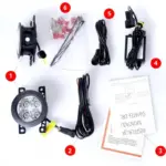 LED daytime running lights (DRL) with Osram diodes 8 W 6000 K, for fog light mounts, kit