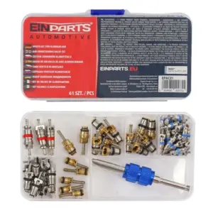 Einparts A/C service valve core kit R-134a, 61 pieces with tool