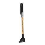 Einparts snow brush with ice scraper 70 cm, brass blade, ribbed wooden handle, 1 pc