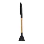 Einparts snow brush with ice scraper 70 cm, brass blade, ribbed wooden handle, 1 pc