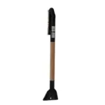 Einparts snow brush with ice scraper 70 cm, brass blade, straight wooden handle, 1 pc