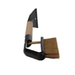 Einparts snow brush with ice scraper 70 cm, brass blade, straight wooden handle, 1 pc