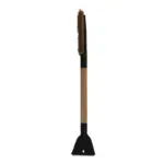 Einparts snow brush with ice scraper 70 cm, brass blade, straight wooden handle, 1 pc