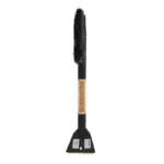Einparts snow brush with ice scraper 55 cm, brass blade, ribbed wooden handle, 1 pc