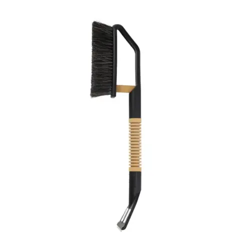 Einparts snow brush with ice scraper 55 cm, brass blade, ribbed wooden handle, 1 pc