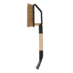 Einparts snow brush with ice scraper 55 cm, brass blade, straight wooden handle, 1 pc