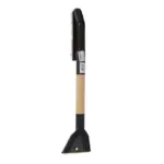 Einparts snow brush with ice scraper 55 cm, brass blade, straight wooden handle, 1 pc
