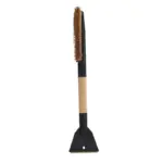 Einparts snow brush with ice scraper 55 cm, brass blade, straight wooden handle, 1 pc