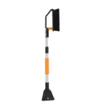 Einparts telescopic snow brush with ice scraper 82–110 cm, brass blade, 1 pc