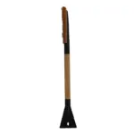 Einparts snow brush with ice scraper 70 cm, straight wooden handle, 1 pc