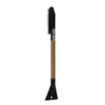Einparts snow brush with ice scraper 70 cm, straight wooden handle, 1 pc
