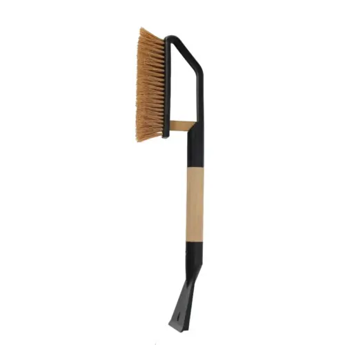 Einparts snow brush with ice scraper 55 cm, straight wooden handle, 1 pc
