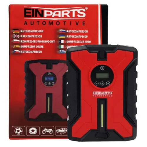 Einparts 12 V 100 W car compressor with LCD and light, 120 PSI, 22 l/min