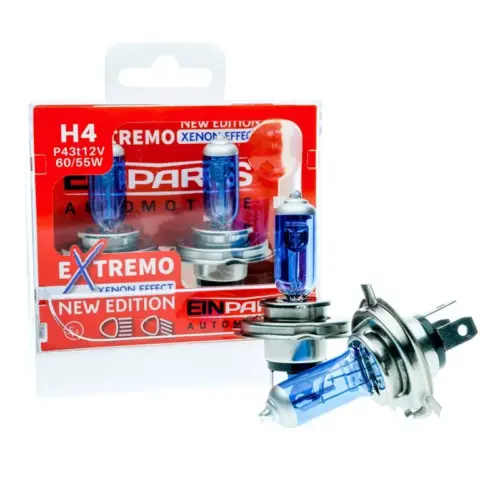 Einparts halogen bulbs H4 12 V 55 W 6000 K, pair