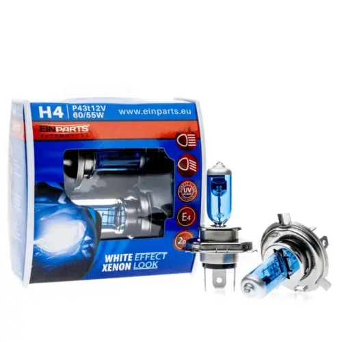 Einparts halogen bulbs H4 12 V 55 W 6000 K, pair