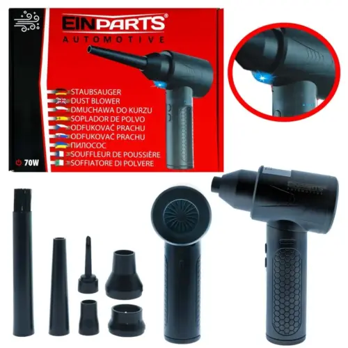 Einparts cordless dust blower 70 W with battery and nozzle set