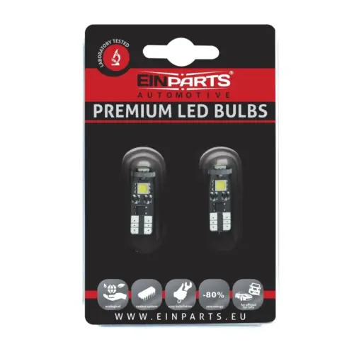 Einparts LED bulbs W5W CANbus 6000 K 3x SMD 5050, pair