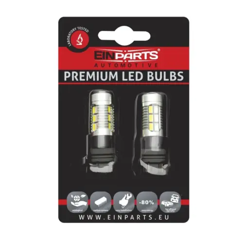 Einparts LED bulbs P27W CANbus white/orange 6000 K/1800 K 22x SMD 5730, pair